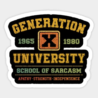 Generation X University Sticker
